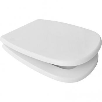 Asiento de WC Pozzi Ginori Fantasía 2, 44,5 x 35,5 cm, con bisagras fijas y asiento de madera moldeada, color blanco