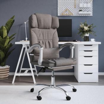 Silla de oficina reclinable con masaje tela gris taupé