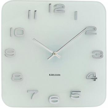 Reloj de pared cuadrado vintage de cristal 35 cm blanco Karlsson