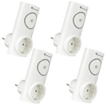 Pack de 4 Enchufes Inteligentes WiFi | Compatible con Google Home y Apple HomeKit | Controla Aire Acondicionado y Otros Dispositivos a través de la App Smart Life