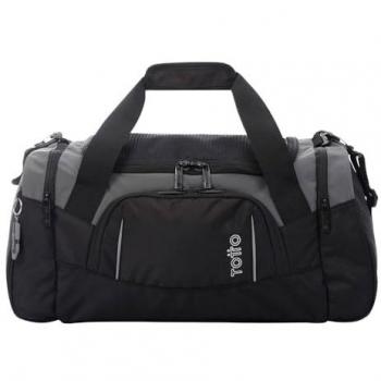 Totto Bolsa de Viaje Cobred S Negro y Gris - Ideal para Viajes en Coche o en Avión, Diseño Unisex, Tamaño Pequeño, Material Resistente, Compartimentos Múltiples