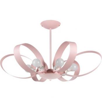 Lámpara colgante SERENA Designer 6 Luz Metal Rosa