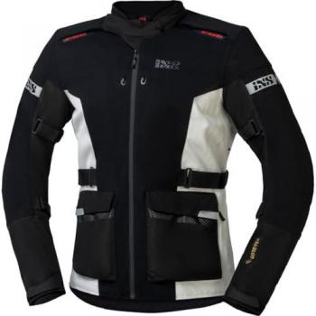 Chaqueta de Moto iXS Tour Horizon-GTX Negro-Blanco, textil, impermeable, transpirable, con protección en codos y hombros, talla XL