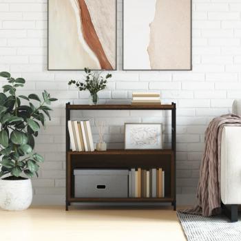 Librería de madera multicapa y hierro marrón 80x30x78,5 cm