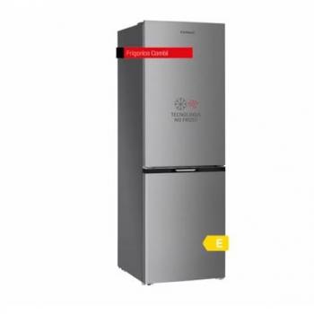 Frigorífico Combi No Frost Corberó 293L Inox E con Luz LED, Crisper, Balcones Ajustables y Estantes de Cristal, 40 dB