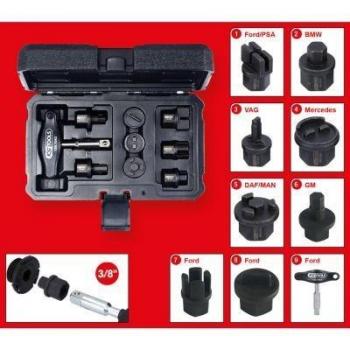 Juego de 9 Piezas para Llave de Cubo 3/8 para Tapones de Drenaje de Aceite Plástico KS Tools 150.1040