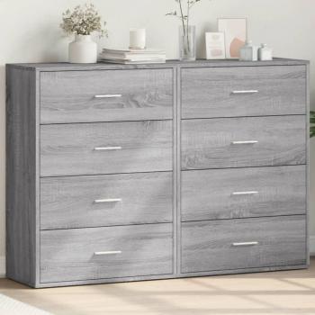 Aparador de madera multicapa gris Sonoma 60x31x84 cm
