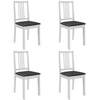 SengentoStyle Eetkamerstoelen met kussens 4 st massief hout wit