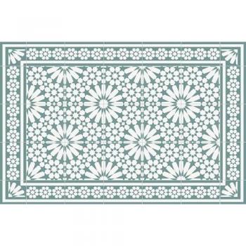 Alfombra de Vinilo Samara Verde, Estilo Baldosas, 66x100 cm