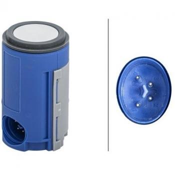Sensor de aparcamiento HELLA 6PX358 141-571 con tecnología de detección ultrasónica, diseño compacto, fácil instalación, compatible con vehículos modernos, y función de aviso acústico para facilitar la marcha atrás