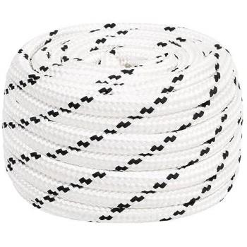 Cuerda para barco trenzada poliéster blanco 20 mm x 100 m
