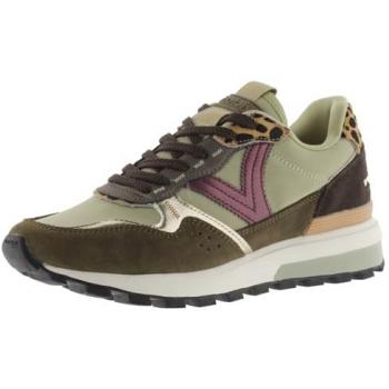 Victoria Luna Women's Nylon and Dain Sneakers with Textured Sole
