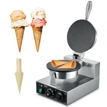Commercial 1230W Stainless Steel Electric Ice Cream Cone Maker with Temperature and Time Control