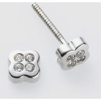 Pendientes de bebé de oro con circonita, delicados y elegantes