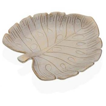 Centro de Mesa Versa Dorado Hoja 17 x 3 x 28 cm