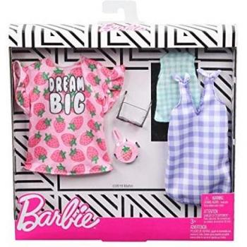 Barbie Pack de Accesorios de Moda Vestido con Estampados de Fresas
