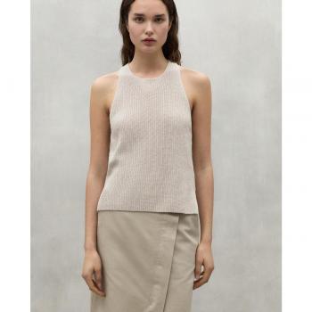 Camiseta de mujer de tirantes y cuello de pico - ECOALF Cidro beige