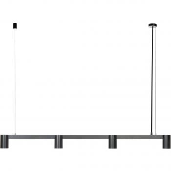 Lámpara colgante moderna Arcchio Brinja negra de aluminio, 4 luces GU10, diseño alargado para salón y comedor