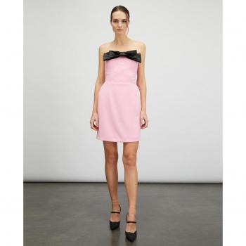 Vestido corto bustier con maxi lazo