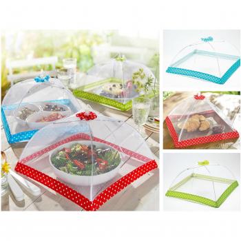 Cubiertas desplegables de malla para proteger alimentos, fácil de plegar y almacenar, juego de 3