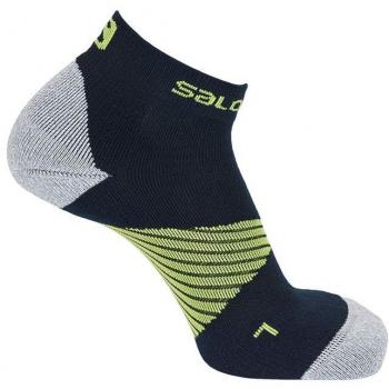 SALOMON Speed Pro 1 Par de Calcetines Tobilleros, Unisex, Dress Azul/Lime Punch, M