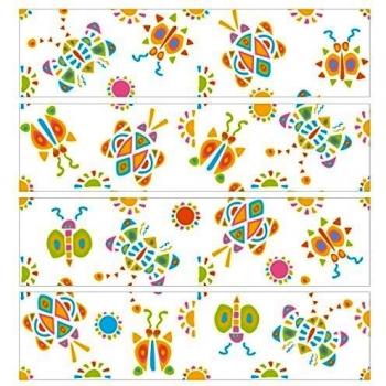 Vinilo adhesivo para muebles IKEA - Malm Dresser 4xDrawers - Butterfly illustrations, Tamaño:4 veces 20cm x 80cm