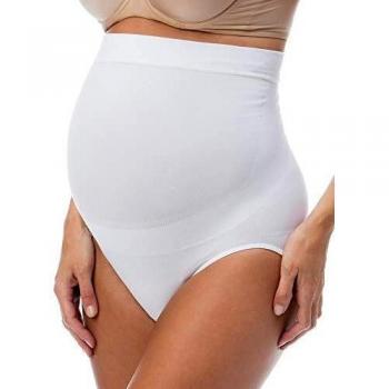 RelaxMaternity 5100 (Blanco, L) Bragas de algodón premamá con Soporte Abdominal, Faja de Maternidad