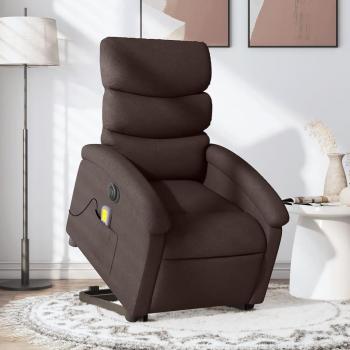Sillón masaje eléctrico reclinable elevable tela en Gris claro, Gris oscuro y Negro - vidaXL