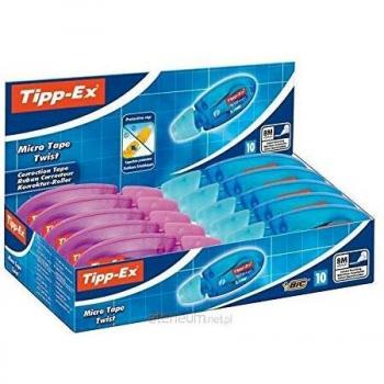 Correttore a Nastro Tipp-Ex Micro Tape Twist - 5 mm x 8 m - Pack de 10 unidades - Colores Asortidos