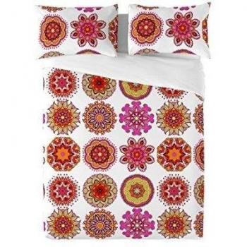 EUROMODA HOME LIVING Juego De Funda Nórdica Lamah Blanco/Naranja/Rosa Cama 135