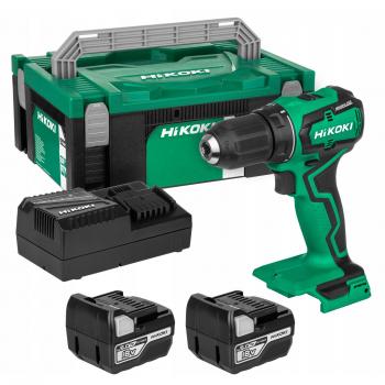 Hikoki DS18DDWPZ destornillador eléctrico y taladradora a batería de 18V, 5.0Ah Li-Ion, 1700 RPM, 55Nm, color Negro y Verde