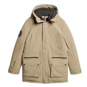 Superdry Men's City Padded Parka Jacket - Timber Wolf Brown - Size S