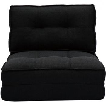 Sillón cama de 1 plaza de tela negra SALLY