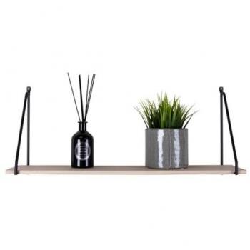 Estante Arnhem EPIKASA de Metal y Madera, Negro y Marrón, 17x65x27 cm