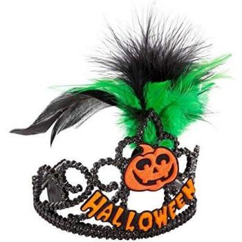 Carnival Toys 8043: Coroncina Halloween In Plastica Nera C/DEC.Arancioni Rifrang