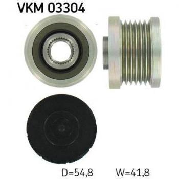 Polea libre de alternador SKF VKM 03304, tipo: rueda libre de alternador, características: diseño específico para alternadores, alta calidad de fabricación, reducción de vibraciones y ruido, mejora la eficiencia del sistema eléctrico del vehículo