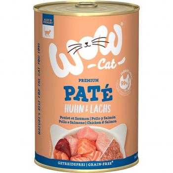 WOW Cat Adult 12 x 400 g - Pack económico - Pollo y salmón