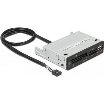 Lector de Tarjetas USB 2.0 Interno 3,5 con 5 Ranuras y 1 Puerto USB Tipo A (MS, MS PRO, MMC, MS Duo, xD, CF, microSD, microSD