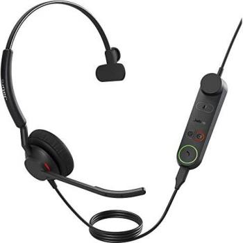 Jabra Engage 50 II Auriculares Monoaurales Alámbricos con Diadema para Oficina/Centro de Llamadas, Conexión USB Tipo C, Color Negro, Incluye Link USB-C UC