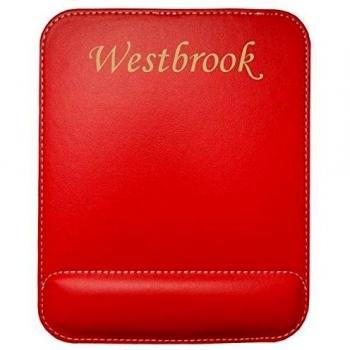 Almohadilla de cuero sintético de ratón personalizado con el texto: Westbrook