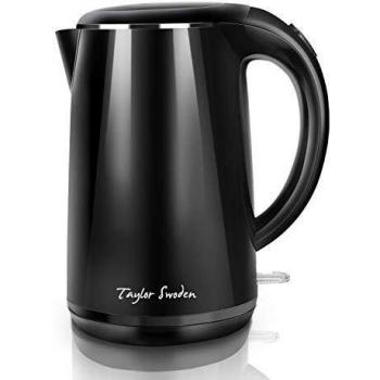 Hervidor de Agua Taylor Swoden Ryan - 2200W, Doble Pared Aislante, 1.7L, Inalámbrico, Apagado Automático y Sistema Antiebullición en Seco