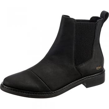 TOMS Women's Charlie Black Leather Chelsea Ankle Boots - Size 7