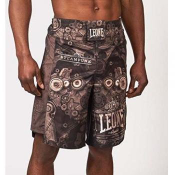 Leone 1947 - Steampunk, pantalón Corto MMA Unisex – Adulto, Unisex Adulto, Pantalones Cortos MMA, AB914, marrón, S