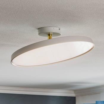Plafón LED Kaito Pro de Nordlux, blanco, Ø 38,5 cm, diseño elegante con pantalla orientable en latón