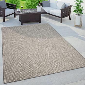 Alfombra Moderna Boho Chic Interior y Exterior 240x340 cm Color Gris Monocromo