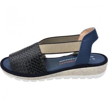 Sandalias de Mujer Doctor Cutillas modelo piel trenzada planilla en color marino