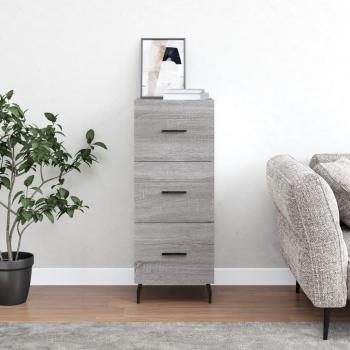 Aparador de madera contrachapada 34,5x34x90 cm Mueble de Almacenaje de Salón Buffet para salón Armario Auxiliar Armario de Almacenamiento Gris Sonoma
