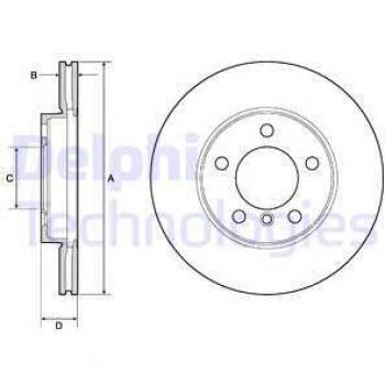 Disco de freno DELPHI BG4668C - Disco de freno, marca DELPHI, modelo BG4668C