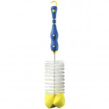 Cepillo para biberones estándar y de cuello ancho con esponja y mango antideslizante, 0+ meses