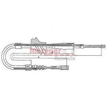 Cable de freno de mano Metzger 10.7502 para Audi 80/90 Coupe, lado derecho trasero